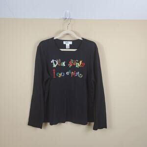 Vintage KiKit Dear Santa I Can Explain Long Sleeve Tee Size XL